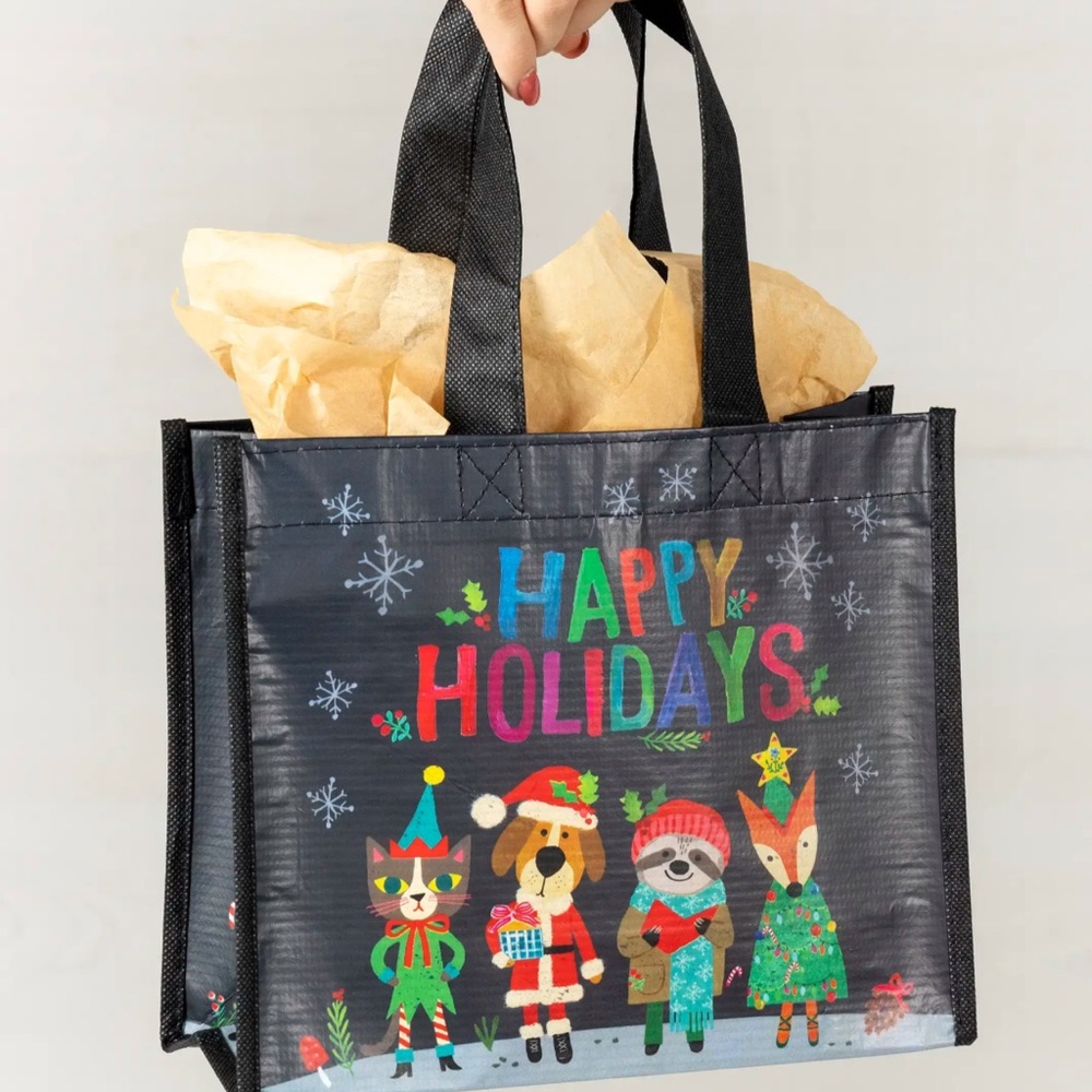 3/$15 Natural Life holiday reusable happy bag animals